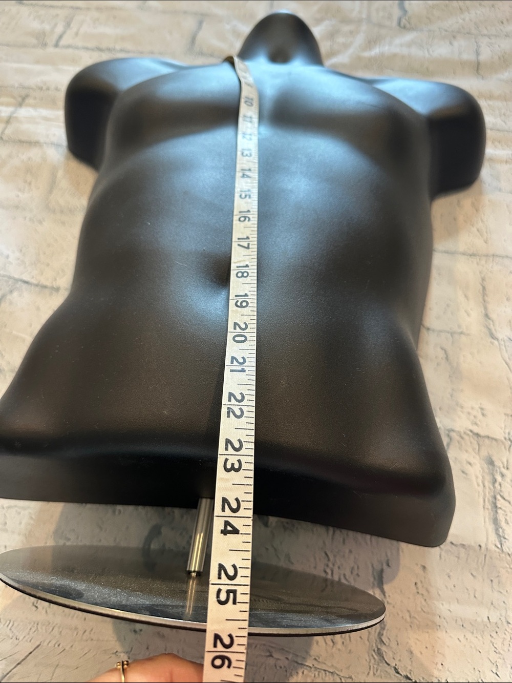 Male Torso Display Mannequin - Matte Black - Picture 2 of 4